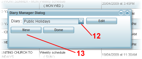 diary manager dialogue