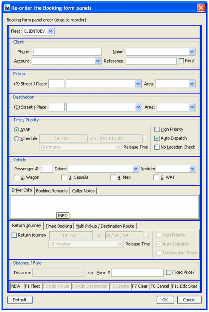 rearrange bookings settings screen