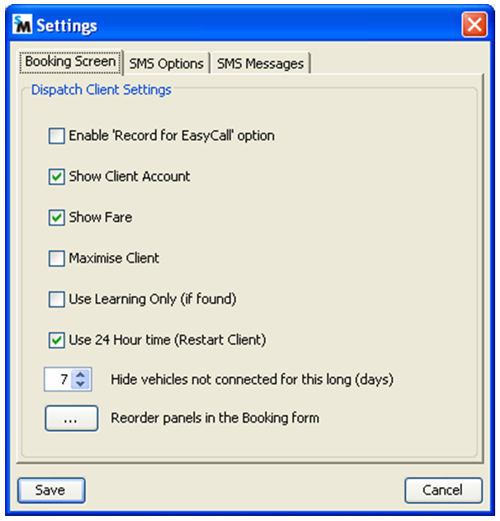 rearrange bookings settings screen